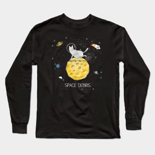 Cats in space. Cute typographi print with cats astronaut. Long Sleeve T-Shirt